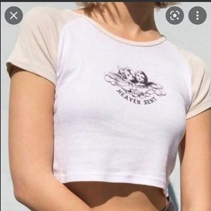 J galt / brandy melville heaven sent tan cropped top